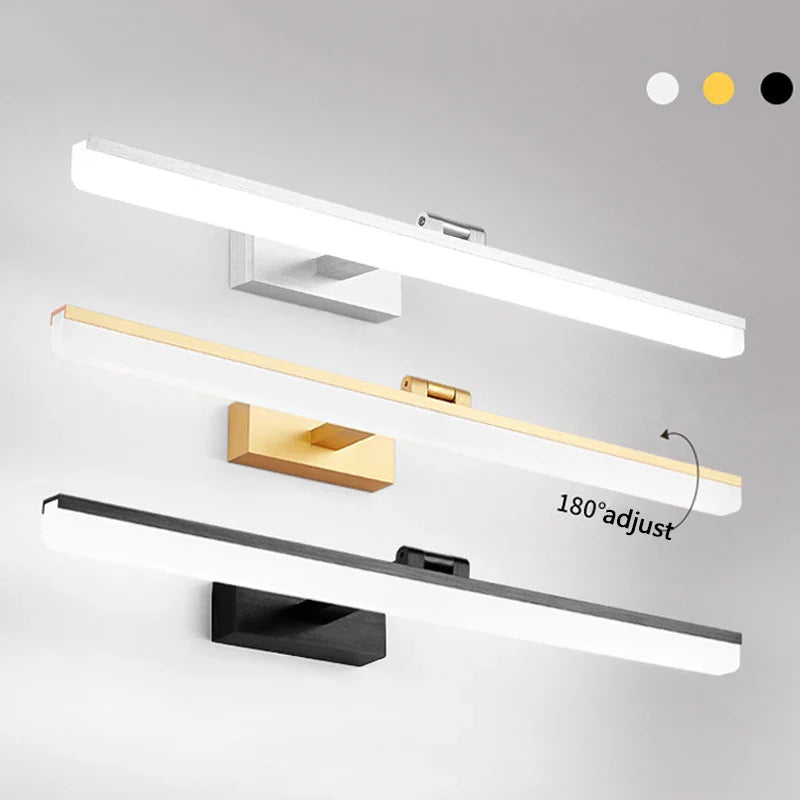 Axyaa Modern LED Vanity Bathroom Wall Light in Gold/Silver/Black, 220V