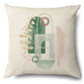 Axyaa Green Leaf Linen Pillowcase, Simple Style Decorative Sofa Cushion Cover