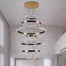 Axyaa Crystal Chandelier Stair Pendant Lamp Living Room Interior Lighting
