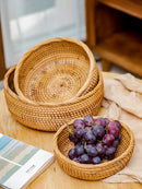 Rattan Basket Snack Bread Fruit Tray by Axyaa