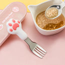 Axyaa Cartoon Cat Claw Handle Kids Tableware Set