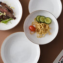 Axyaa Ceramic Western Steak Plate - Deep Dish Plate for Hotels & Restaurants