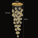 Axyaa Crystal Chandelier Stair Pendant Living Room Interior Lighting