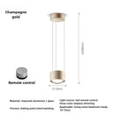 Axyaa Modern Aluminum LED Pendant Light with Dimming Remote Control