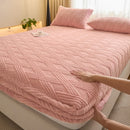 Axyaa Velvet Jacquard Fitted Mattress Protector for Single Double Beds
