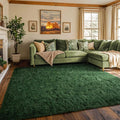 Axyaa Plush Green Area Rug for Modern Home Decor & Cozy Living Spaces