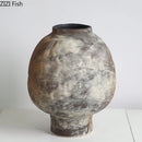 Axyaa Retro Ceramic Vase: Wabi Sabi Style Plant Pot for Aesthetic Room Decor