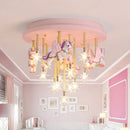 Axyaa Resin Horse Paper Crane Kids Ceiling Light, LED Bedroom Lamp