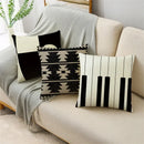 Axyaa Geometric Prints Linen Pillowcase - Square Cushion Cover for Bedroom and Car
