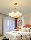 Axyaa Moon Lampshade Ceiling Chandelier LED Hanging Light Home Decor for Bedroom