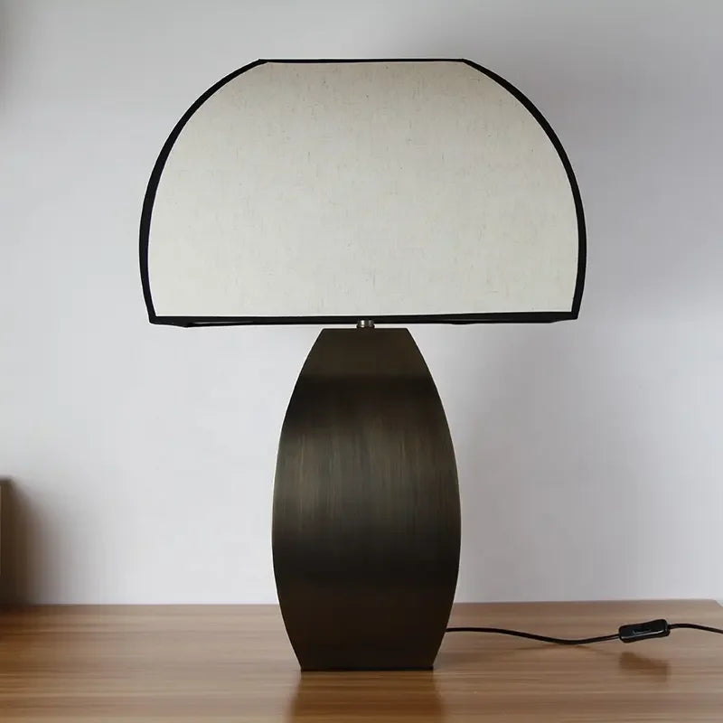 Axyaa Nordic Resin Desk Light with Handmade Fabric Shade and LED Table Lamp
