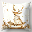 Axyaa Golden Christmas Series Pillowcase Set - 4pcs, 17.7" x 17.7"