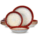 Axyaa Chrys Grey Stoneware Dinnerware Set for 6/12 Person