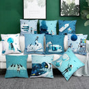Axyaa Teal Blue Astronaut Pillowcase - Sea World Theme Sofa Cover