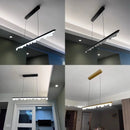 Axyaa Nordic LED Chandelier: Modern Minimalist Dining Room Light for Cafe, Bar, and Living Room