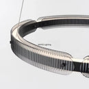 Axyaa Black Glass Ring Chandelier LED Pendant Light for Modern Nordic Home Decor