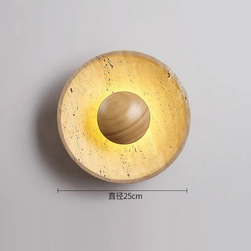 Modern Stone Wood LED Wall Lamp by Axyaa: Personalized Decor for Home Bar, Bedroom, Dining Room
