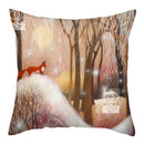 Christmas Deer & Rabbit Winter Pillow Case - Axyaa Home Decor Collection