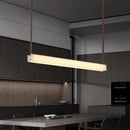Axyaa Natural Marble Chandelier: Designer Copper Pendant Lamp for Living Room & Restaurant