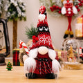 Axyaa Christmas Gnome Plush Doll with Crooked Hat and Crutch - Xmas Kids Gift Decorations