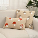 Axyaa Mushroom Pillow Covers in Beige Canvas for Home Decoration in Various Sizes