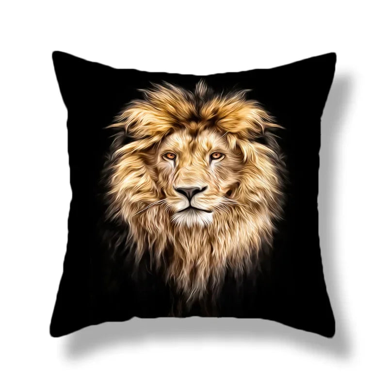 Wild Animal Lion Tiger Cushion Cover - Axyaa Home Decor