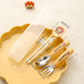 Axyaa Kids Stainless Steel Cutlery Set with Box - Reusable & Portable Training Tableware