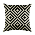 Axyaa Abstract Geometry Linen Pillowcase 45*45cm Square Home Sofa Decor Cover