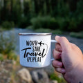 Axyaa Enamel Coffee Cocoa Mugs for Outdoor Travel and Home Breakfast