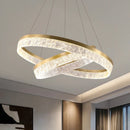 Axyaa Modern French Style Crystal Chandelier Ring Pendant Light