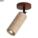 Axyaa Yellow Travertine Stone LED Ceiling Light - Modern Wabi-sabi Decor