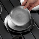 Axya Stainless Steel Dessert Plate Set - Vintage Style Shallow Plates for Dining