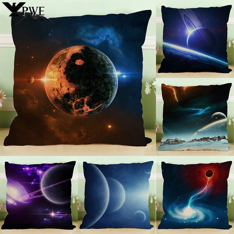 Axyaa Astronomical Map Linen Pillowcase for Home & Office Sofa Decor