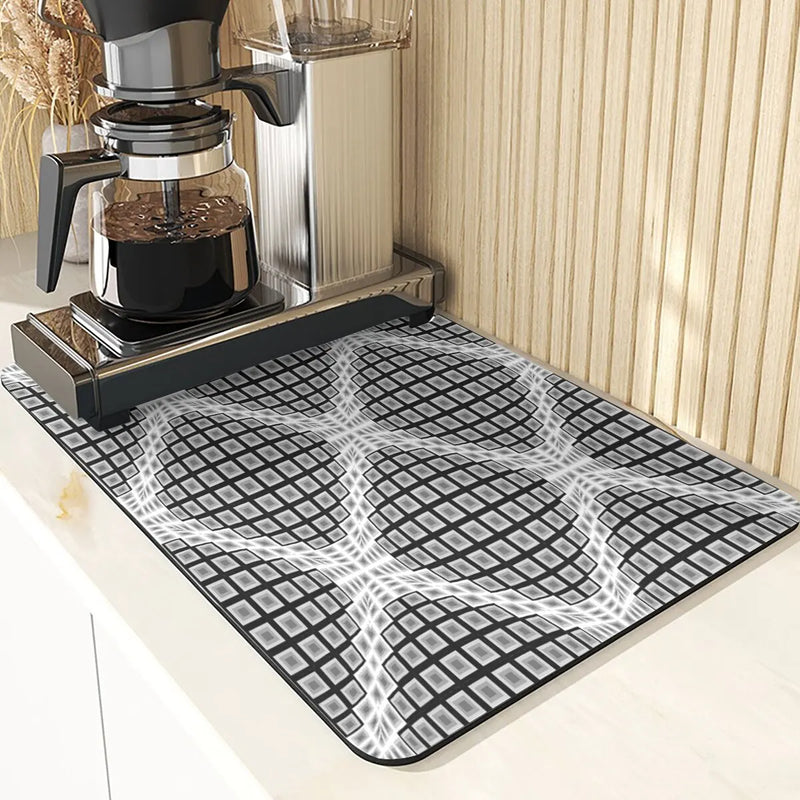 Axyaa Geometric Coasters Set of 4 Black White Dining Table Placemats Mats
