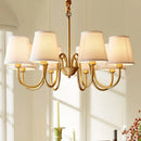 Axyaa Luxury Copper Chandelier: Elegant Ceiling Light for Living, Dining, Kitchen - Fabric Pendant Lighting