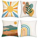 Axyaa Geometric & Nature-Print Pillow Covers - Vibrant Sofa, Bedroom, Car Cushion Cover