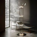 Axyaa Nordic Glass Shade LED Floor Lamp Modern Minimalist Bedroom Living Room Standing Light