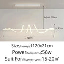Axyaa Modern LED Dining Chandelier Linear Wavy Pendant Lights for Home Decor