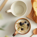 Axya Nordic Ceramic Breakfast Mug, Retro Oatmeal Coffee Cup for Kitchen & Dining