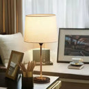Modern Gold Plated Table Lamp by Axyaa: Elegant Warm White Lighting for Living Room & Study.