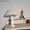 Axyaa Gourd Table Lamp with Petal Fabric Shade E27 for Bedroom Living Room