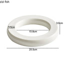 Axyaa Round Donut Ceramic Plate Dessert Snack Sushi Dim Sum Serving White Tableware