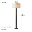 Axyaa Brass Fabric Floor Lamp 67" Standing Vintage Light - Nordic Luxury Style