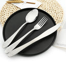 Axyaa 5Pcs Silver Stainless Steel Cutlery Set Dinnerware Tableware Silverware Set