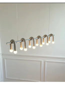 Axyaa Modern Minimalist Cream Chandelier for Dining & Study Area