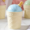 Axyaa Ice Cream Cone Ceramic Cup with Cover and Scoop