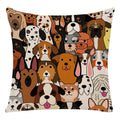 Axyaa Cartoon Animal Linen Throw Pillow Case for Home Living Room Sofa Decor