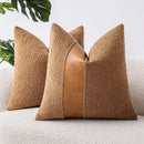 Faux Leather Textured Accent Pillow Cover in 9 Colors by Axyaa