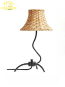 Axyaa Retro Rattan Weave Table Lamp LED E27 Decorative Desk Light for Living Room or Bedroom