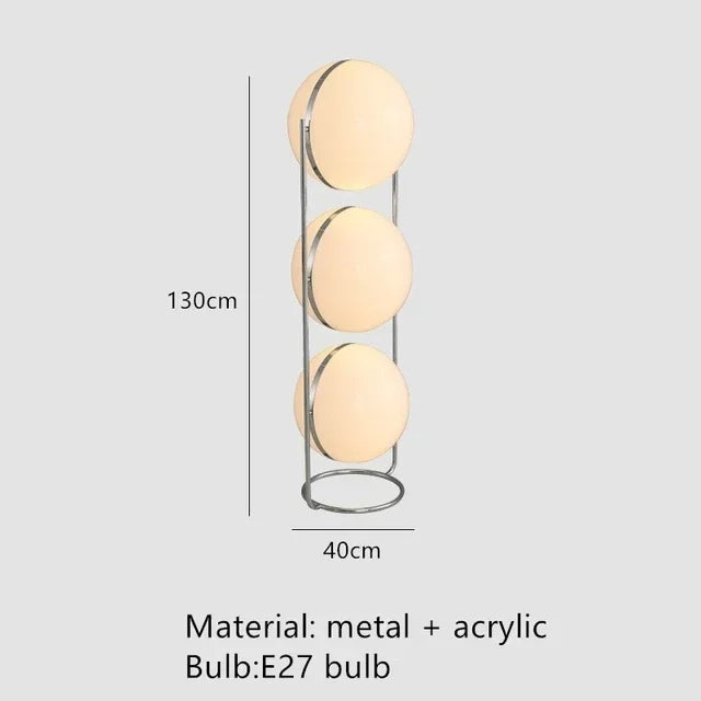 Axyaa Chrome Metal Acrylic Ball Floor Lamp White - Stylish Living Room Decor